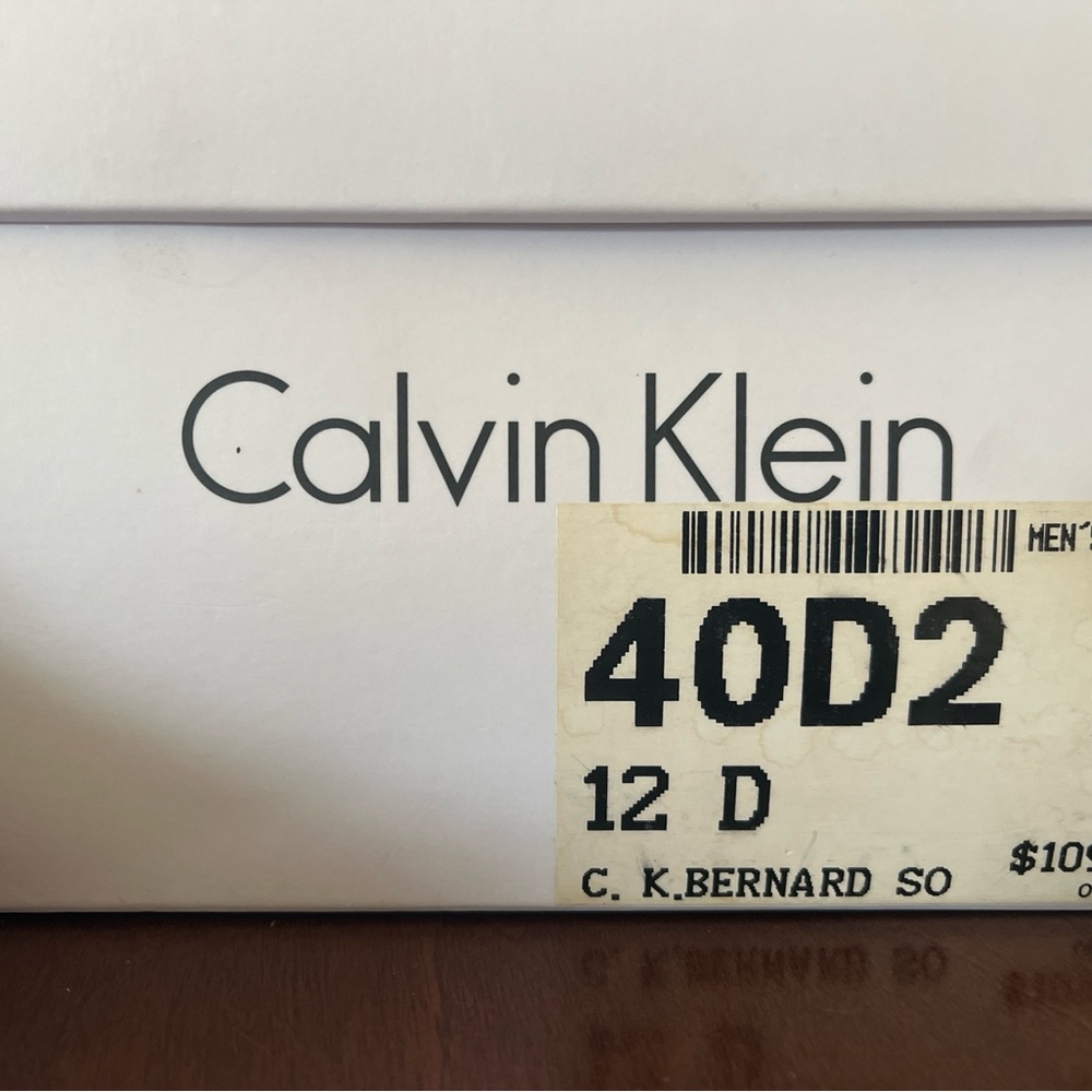 NIB Men’s Size 12 Calvin Klein Sleek Black Slip-On Loafers with Patent Finish - Picture 11 of 11